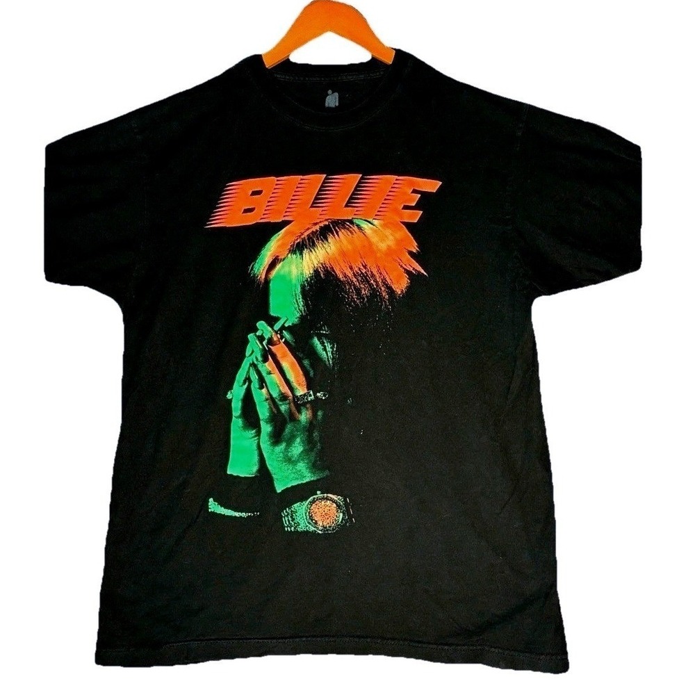 Billie Eilish Hand Face T-shirt Size Large Black 2020‎ Indie PopTee
